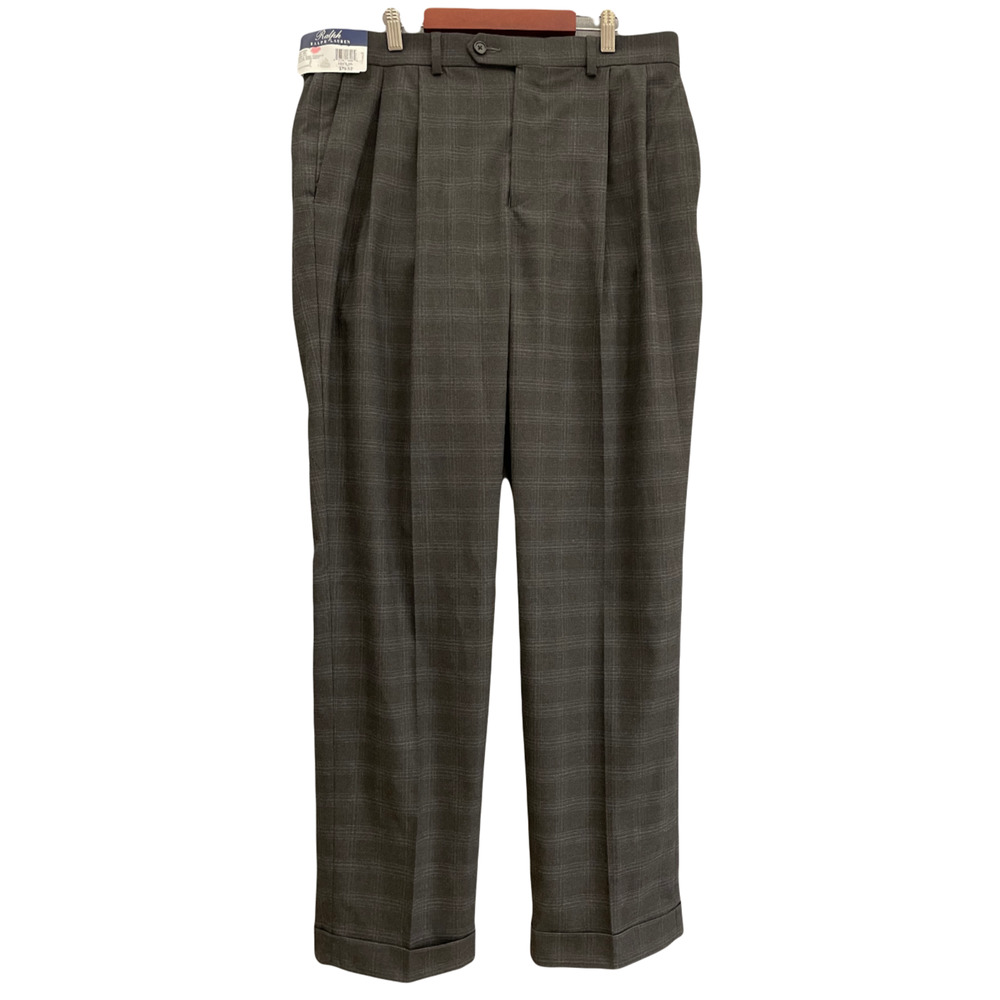 Ralph Lauren Pleated Dress pants Cuffed Bottom Dark Gray 34x32